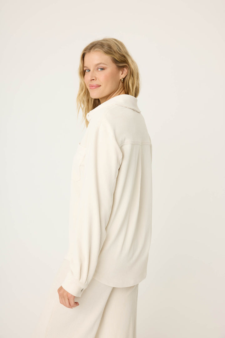 Cozy Corduroy Button Down Top - Long Sleeve Tops - P.J. Salvage