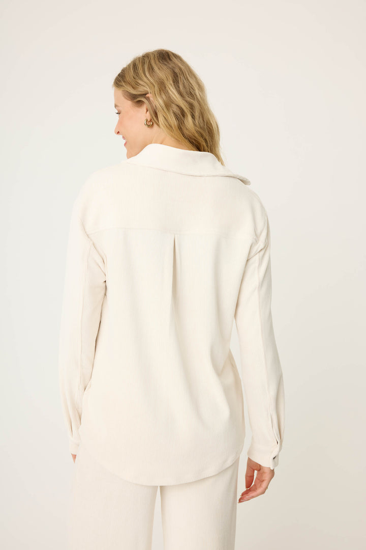 Cozy Corduroy Button Down Top - Long Sleeve Tops - P.J. Salvage