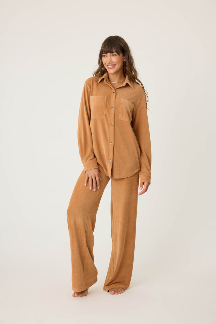 Cozy Corduroy Button Down Top - Long Sleeve Tops - P.J. Salvage