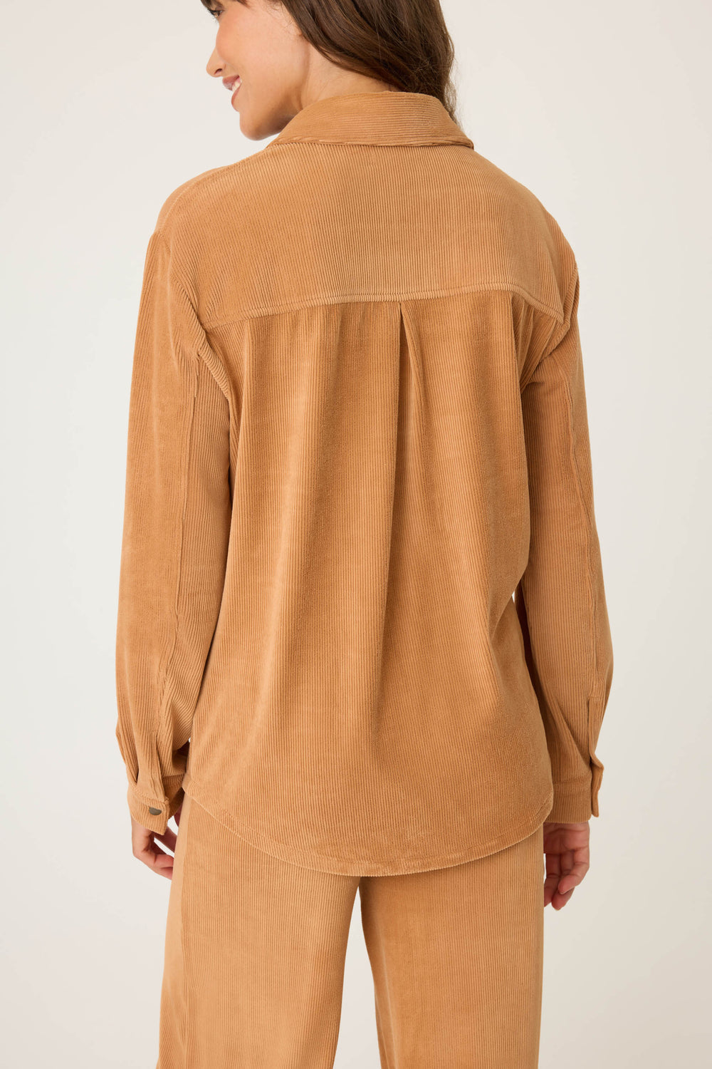 Cozy Corduroy Button Down Top - Long Sleeve Tops - P.J. Salvage