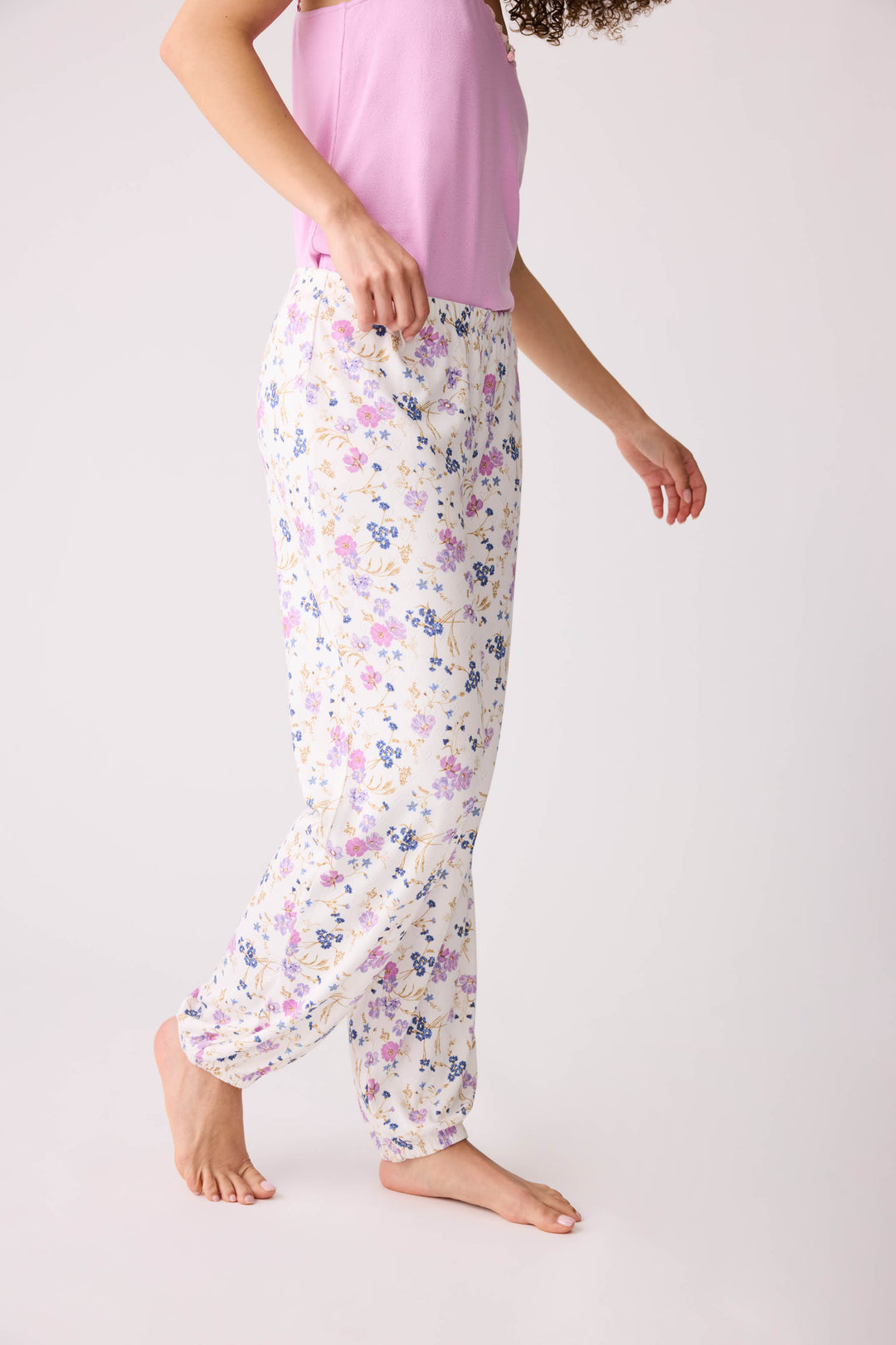 More Amour Floral Pointelle Banded Pants - Banded Pants - P.J. Salvage