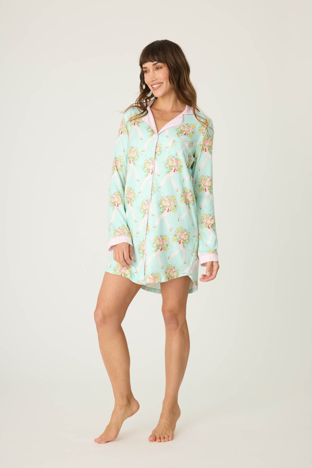 Adrian Valencia x PJS Floral Night Shirt - P.J. Salvage