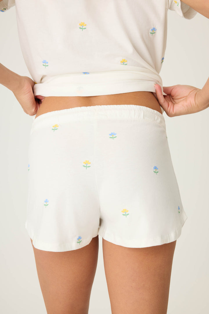 Dainty Daisy Embroidered Shorts - P.J. Salvage