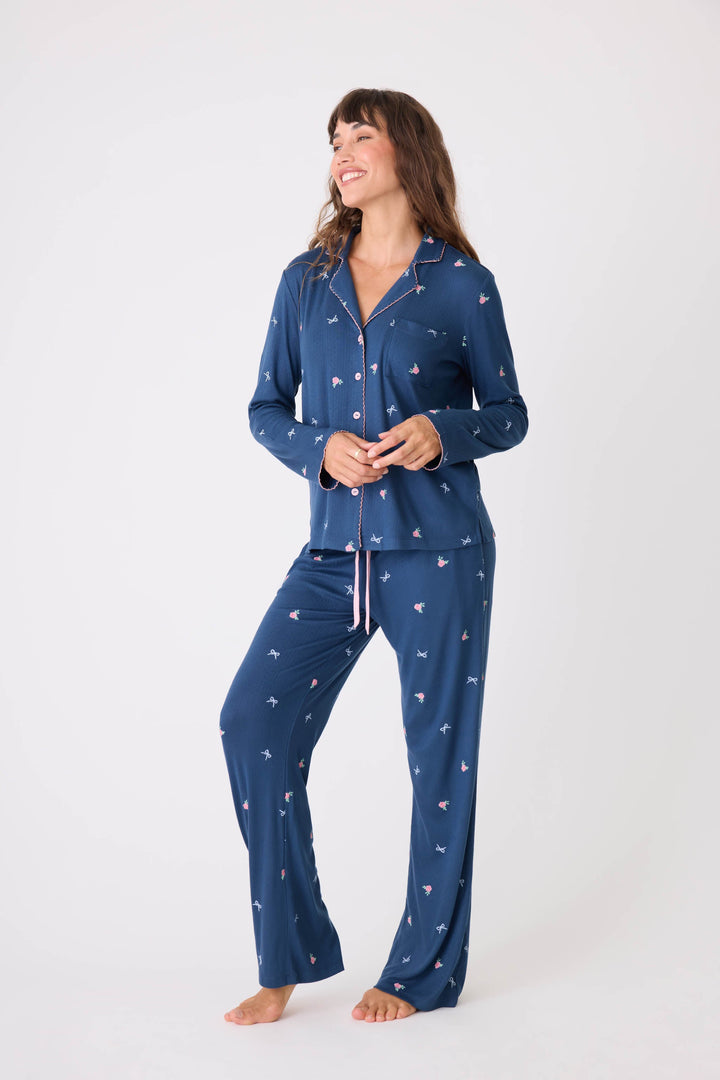 English Rose Navy Blue Floral PJ Set - P.J. Salvage