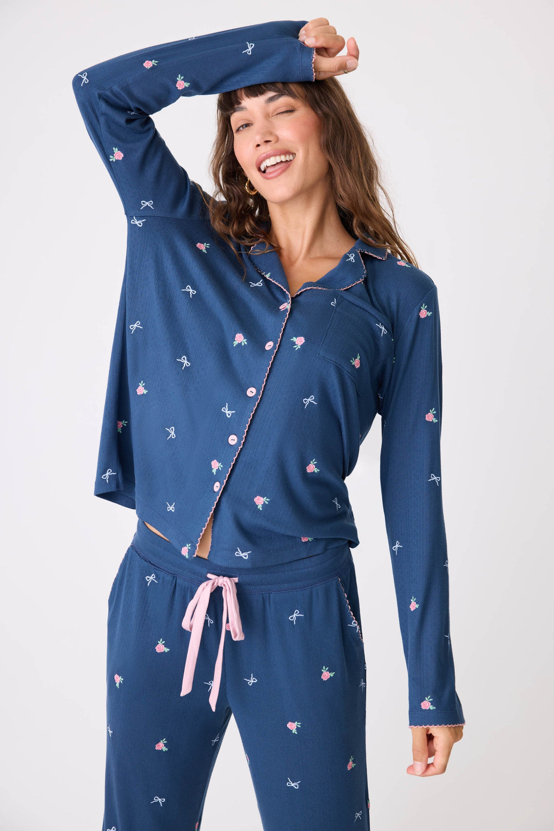 English Rose Navy Blue Floral PJ Set - P.J. Salvage