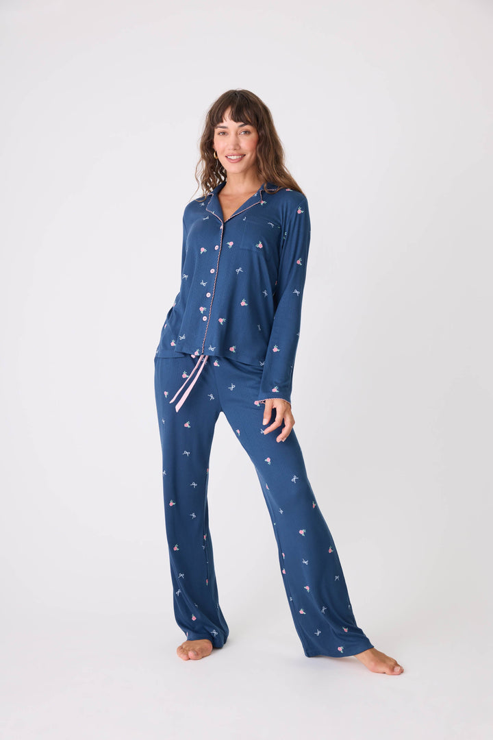 English Rose Navy Blue Floral PJ Set - P.J. Salvage