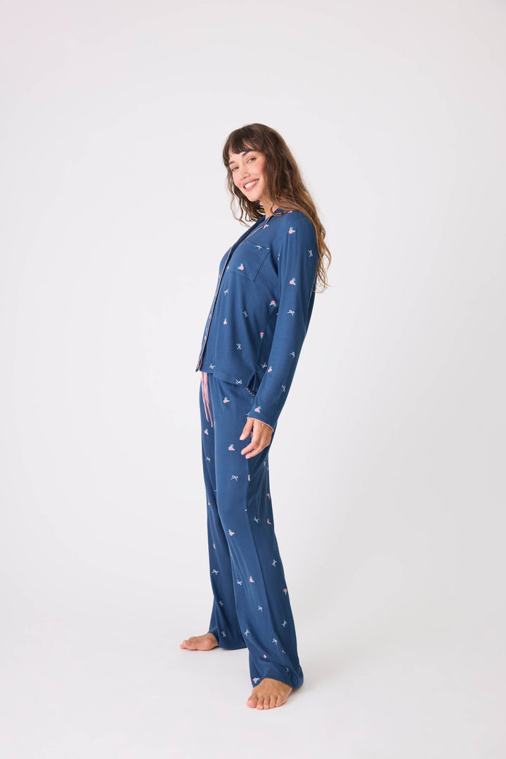 English Rose Navy Blue Floral PJ Set - P.J. Salvage
