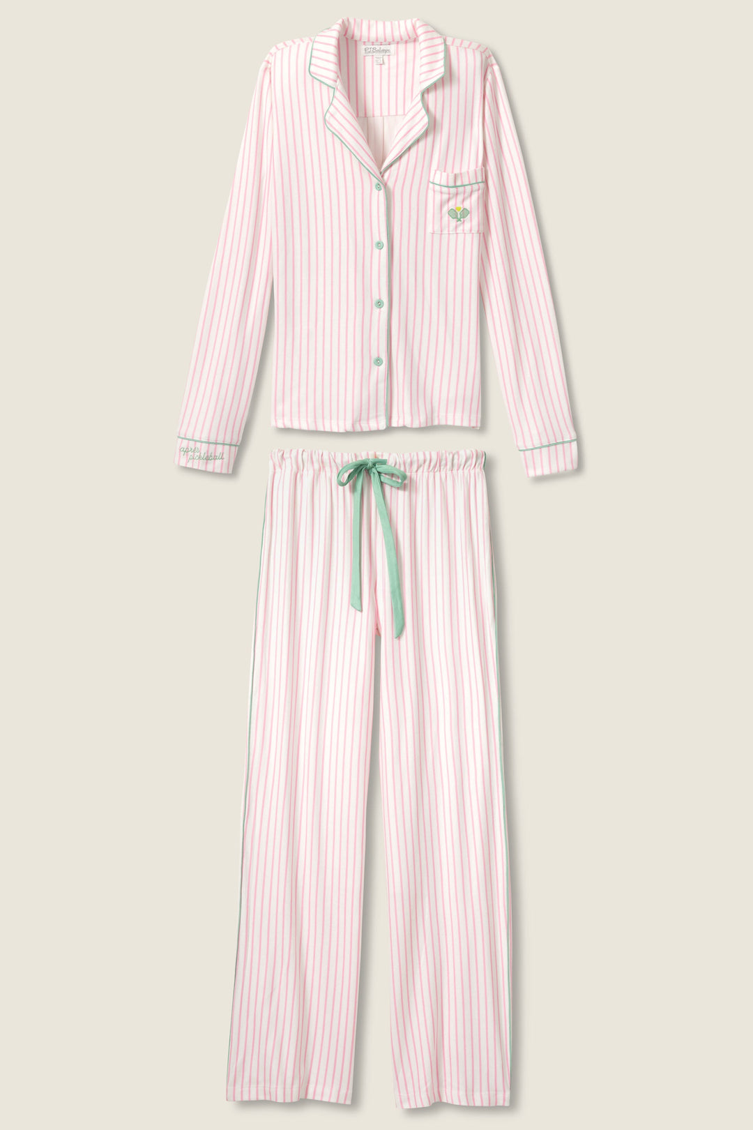 Happiest On The Court Pickleball Striped PJ Set - P.J. Salvage
