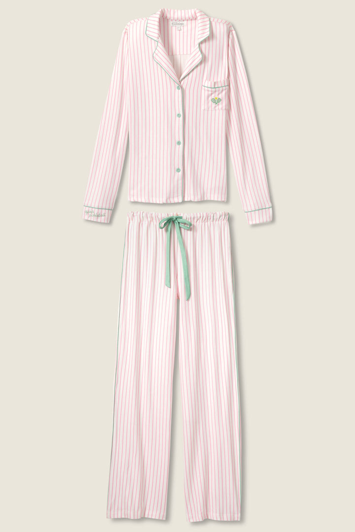 Happiest On The Court Pickleball Striped PJ Set - P.J. Salvage
