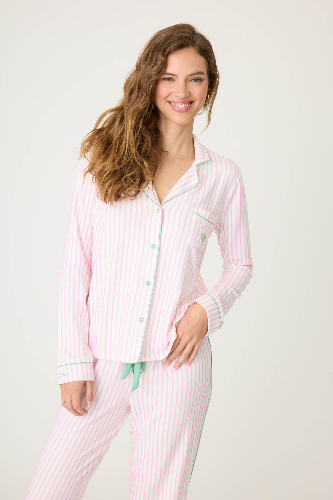 Happiest On The Court Pickleball Striped PJ Set - P.J. Salvage