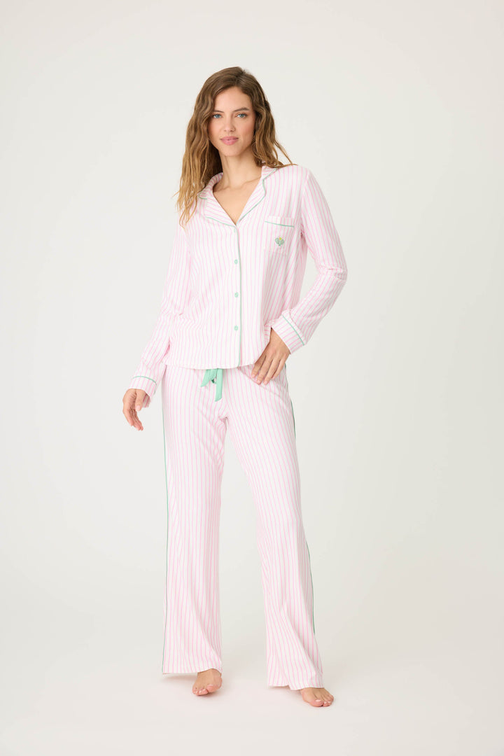 Happiest On The Court Pickleball Striped PJ Set - P.J. Salvage