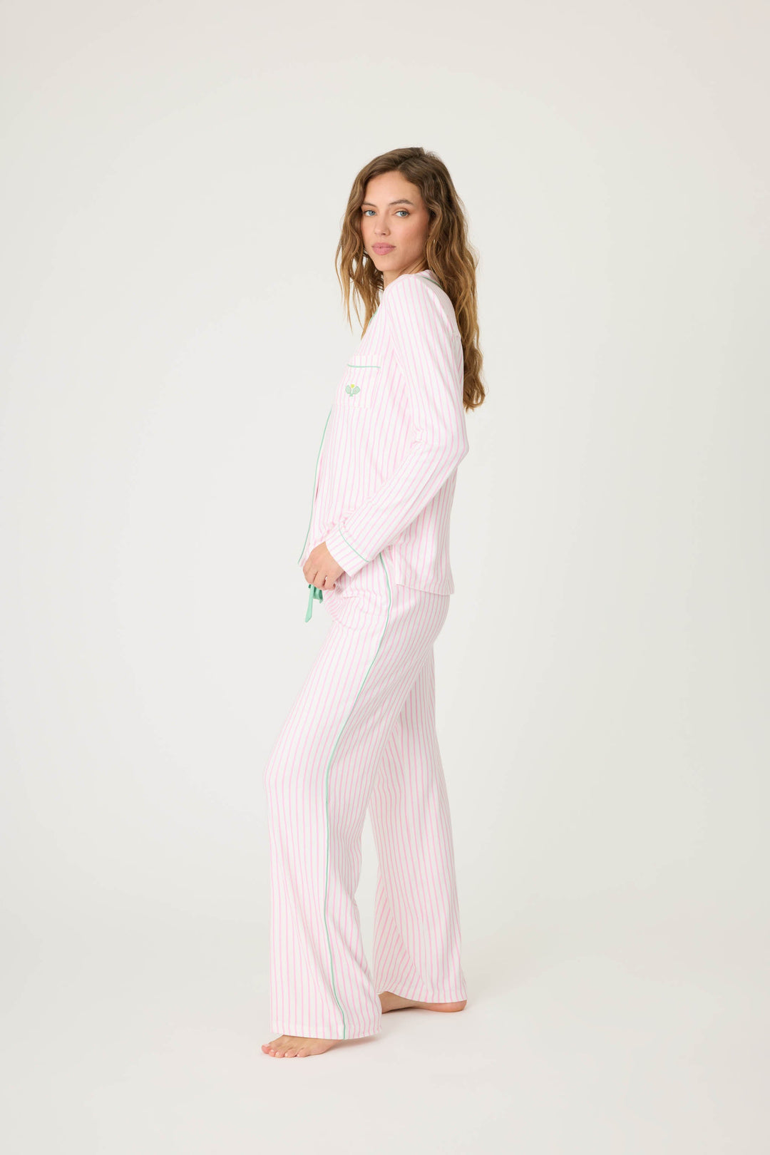 Happiest On The Court Pickleball Striped PJ Set - P.J. Salvage