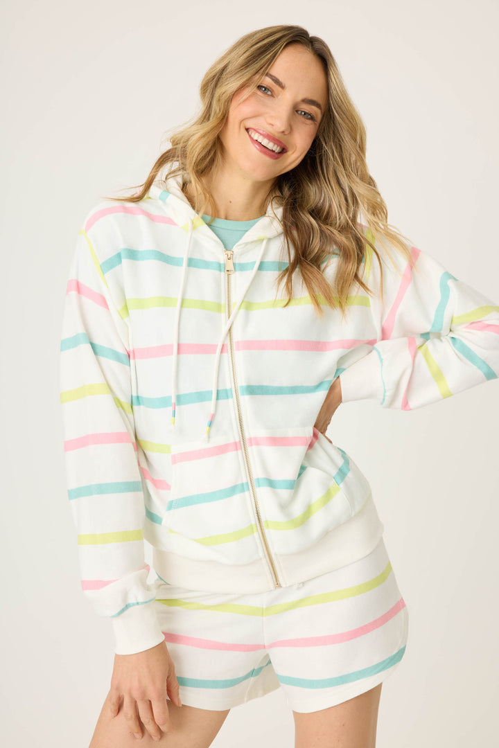 Limes & Sunshine Stripe Full Zip Hoodie - P.J. Salvage