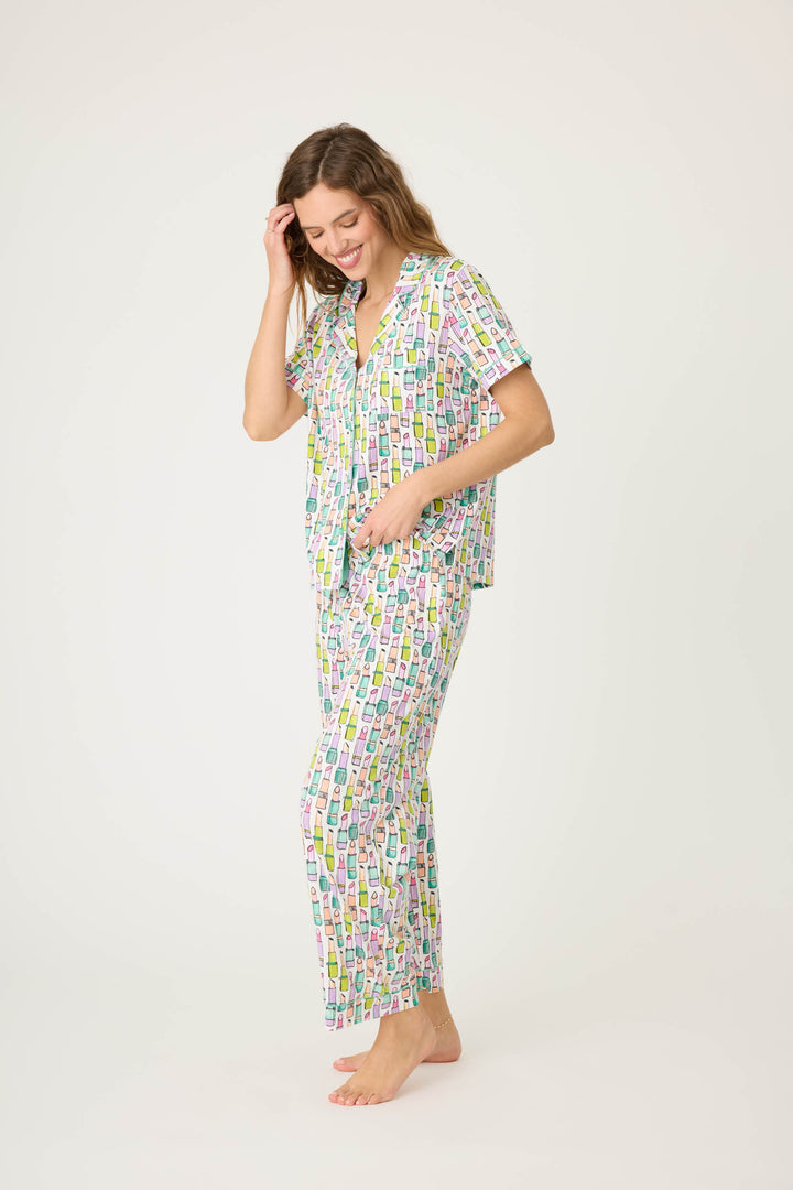 Whimsy Lipstick Cropped PJ Set - P.J. Salvage