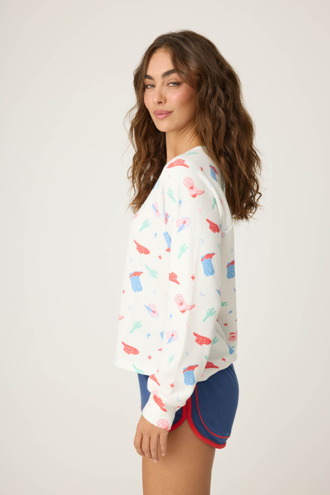 American Honey Cowboy Print Long Sleeve Top - P.J. Salvage