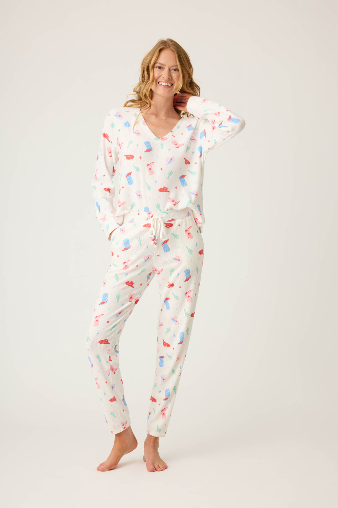 American Honey Cowboy Print Banded Pants - P.J. Salvage
