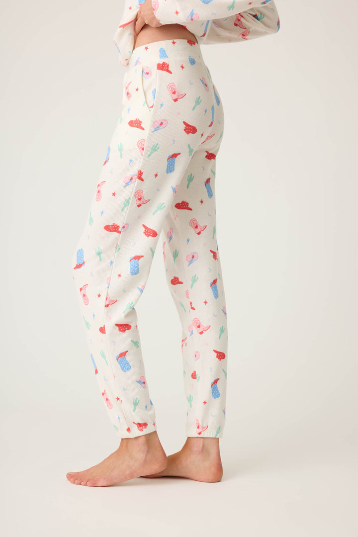 American Honey Cowboy Print Banded Pants - P.J. Salvage