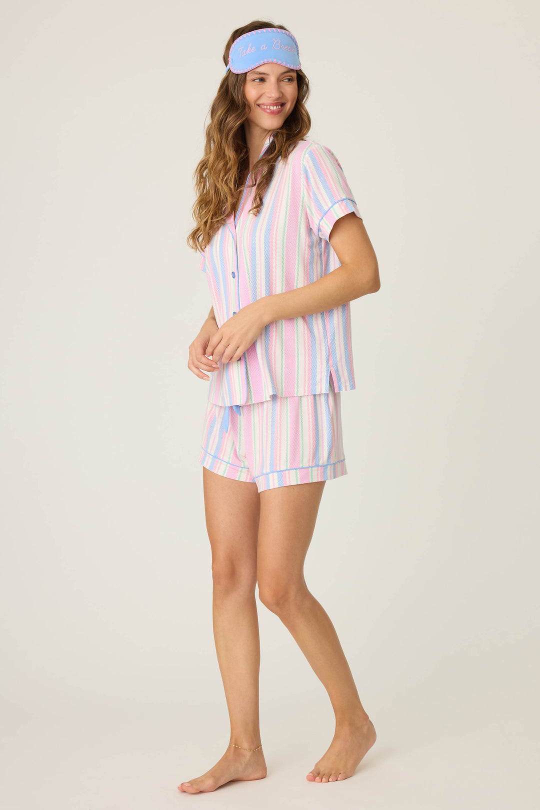 Bayside Dreams Pastel Striped PJ Set