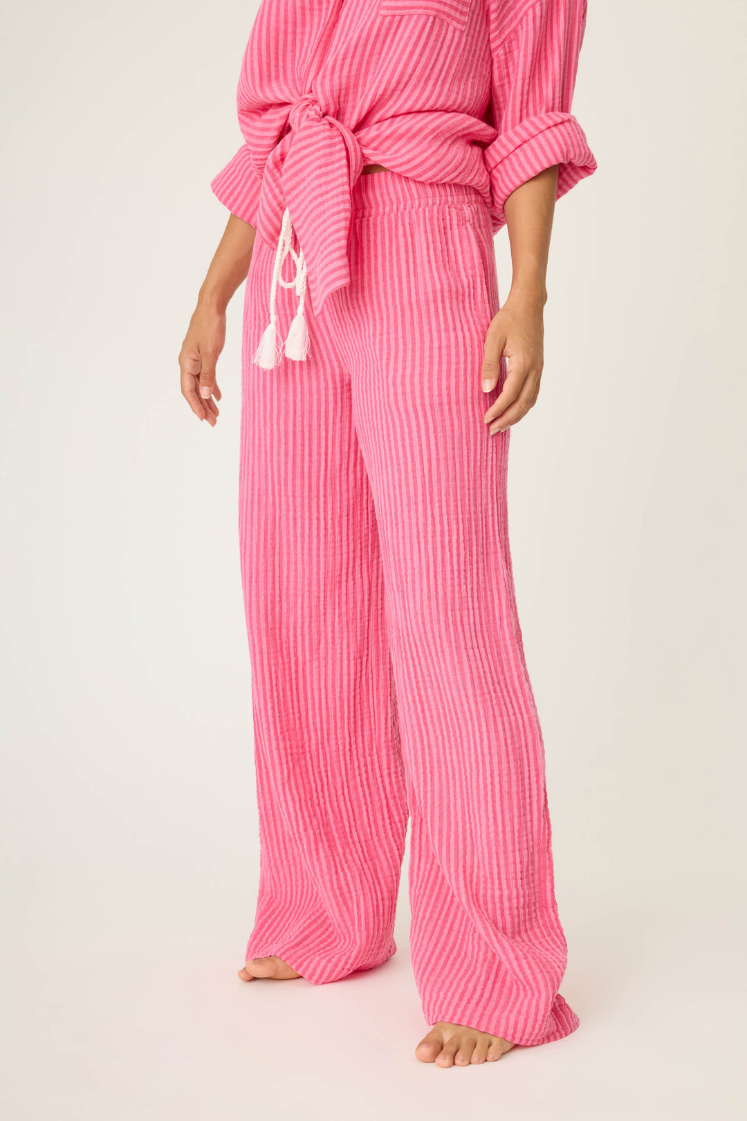 Back From The Beach Striped Gauze Pants - P.J. Salvage