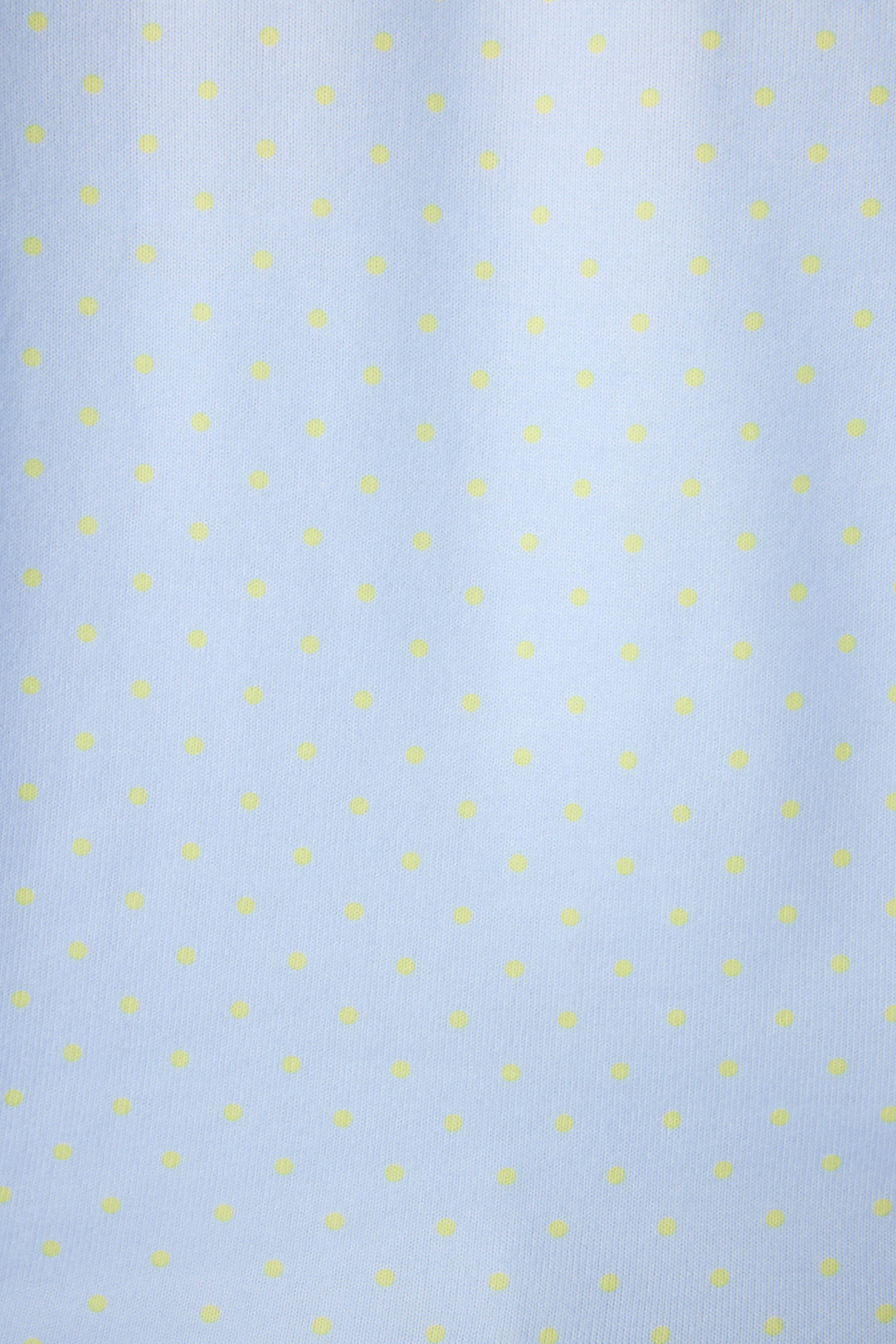 The P.J. Salvage Beautiful Life Polka Dot Open Leg Pant features light blue fabric with small, pale yellow polka dots arranged in neat horizontal and vertical rows for a stylish, orderly look.