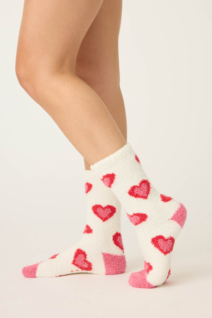 HEARTS SOCKS FLANNELS - Crew - P.J. Salvage