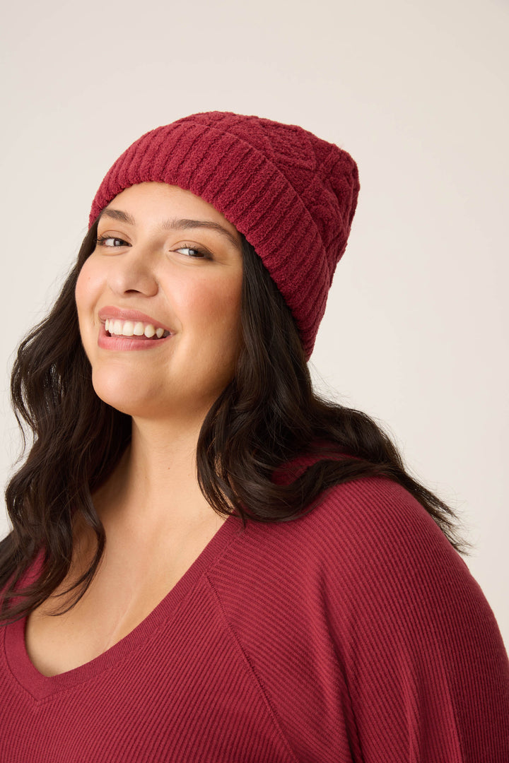 SOLID BEANIE COZY CHENILLE CABLE KNIT -  - P.J. Salvage