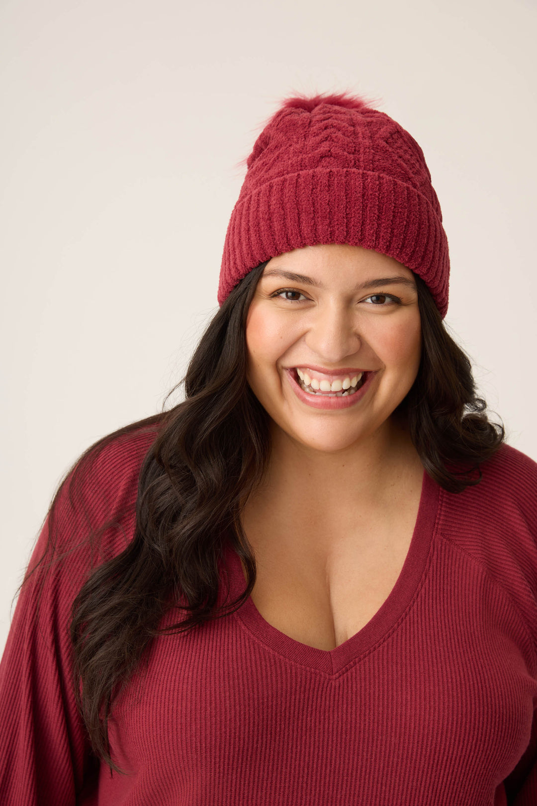 SOLID BEANIE COZY CHENILLE CABLE KNIT -  - P.J. Salvage