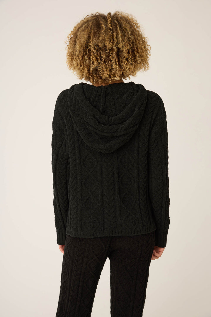SOLID HOODIE COZY CHENILLE CABLE KNIT -  - P.J. Salvage