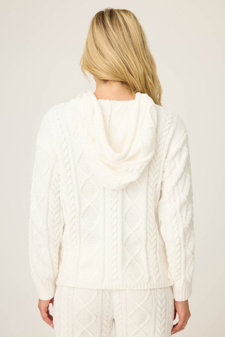 SOLID HOODIE COZY CHENILLE CABLE KNIT -  - P.J. Salvage