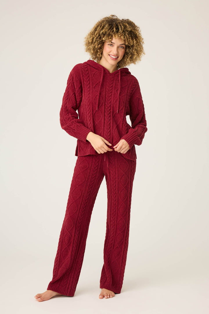 SOLID HOODIE COZY CHENILLE CABLE KNIT -  - P.J. Salvage