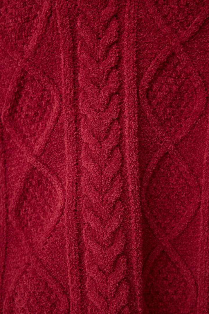 SOLID HOODIE COZY CHENILLE CABLE KNIT -  - P.J. Salvage