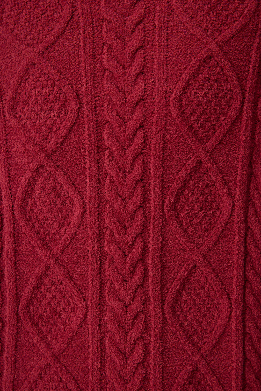 SOLID V - NECK LONG SLEEVE COZY CHENILLE CABLE KNIT -  - P.J. Salvage