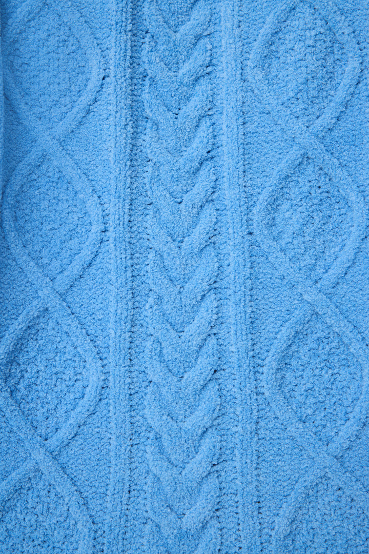SOLID V - NECK LONG SLEEVE COZY CHENILLE CABLE KNIT -  - P.J. Salvage