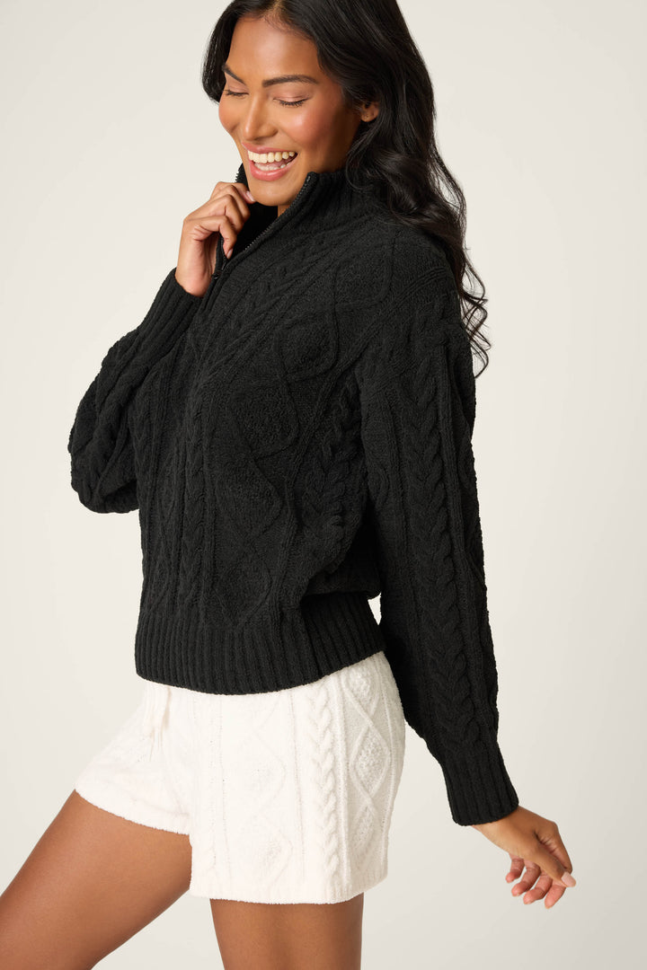SOLID LONG SLEEVE COZY CHENILLE CABLE KNIT -  - P.J. Salvage
