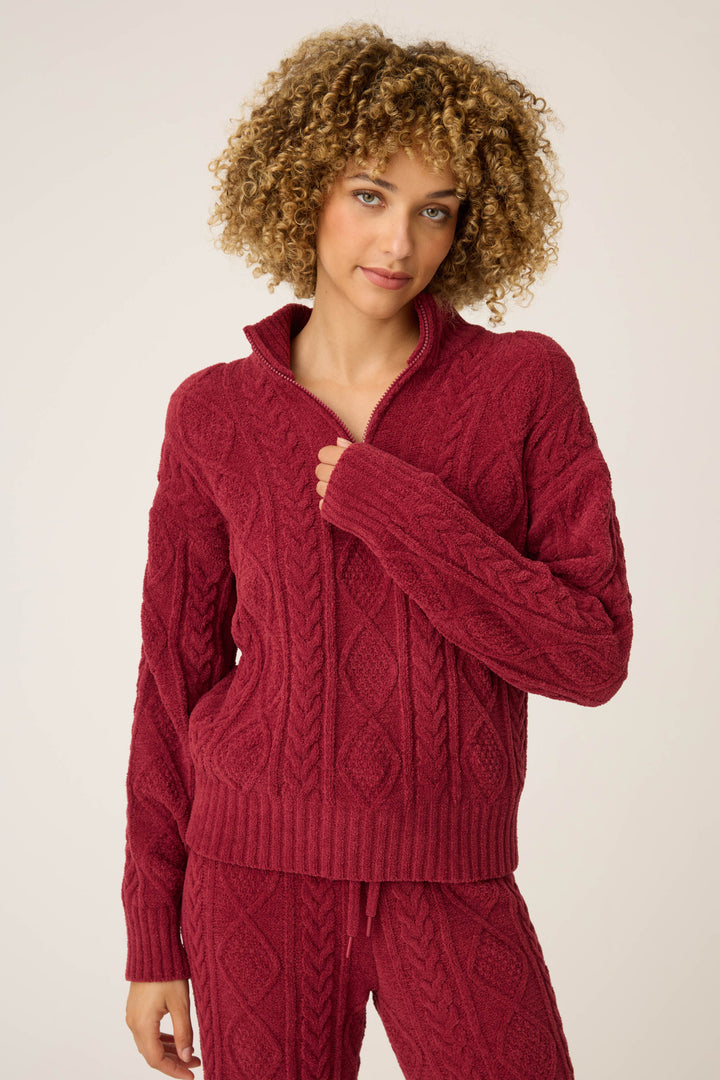 SOLID LONG SLEEVE COZY CHENILLE CABLE KNIT -  - P.J. Salvage