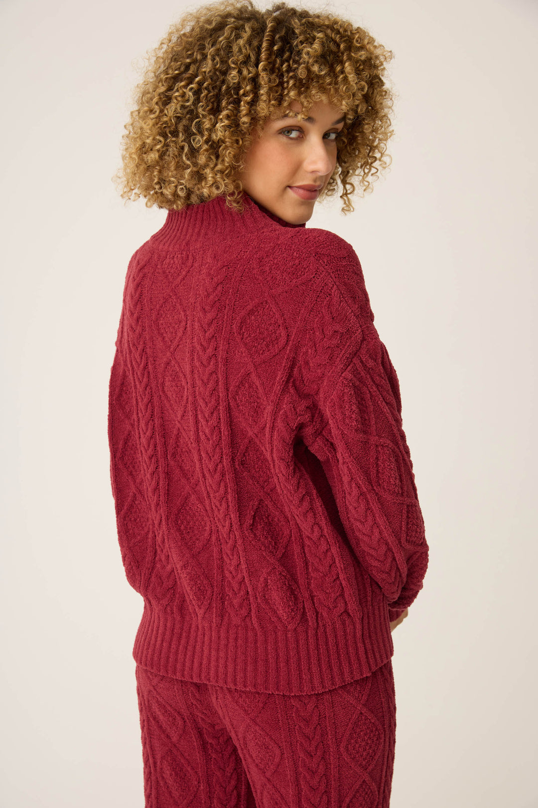 SOLID LONG SLEEVE COZY CHENILLE CABLE KNIT -  - P.J. Salvage