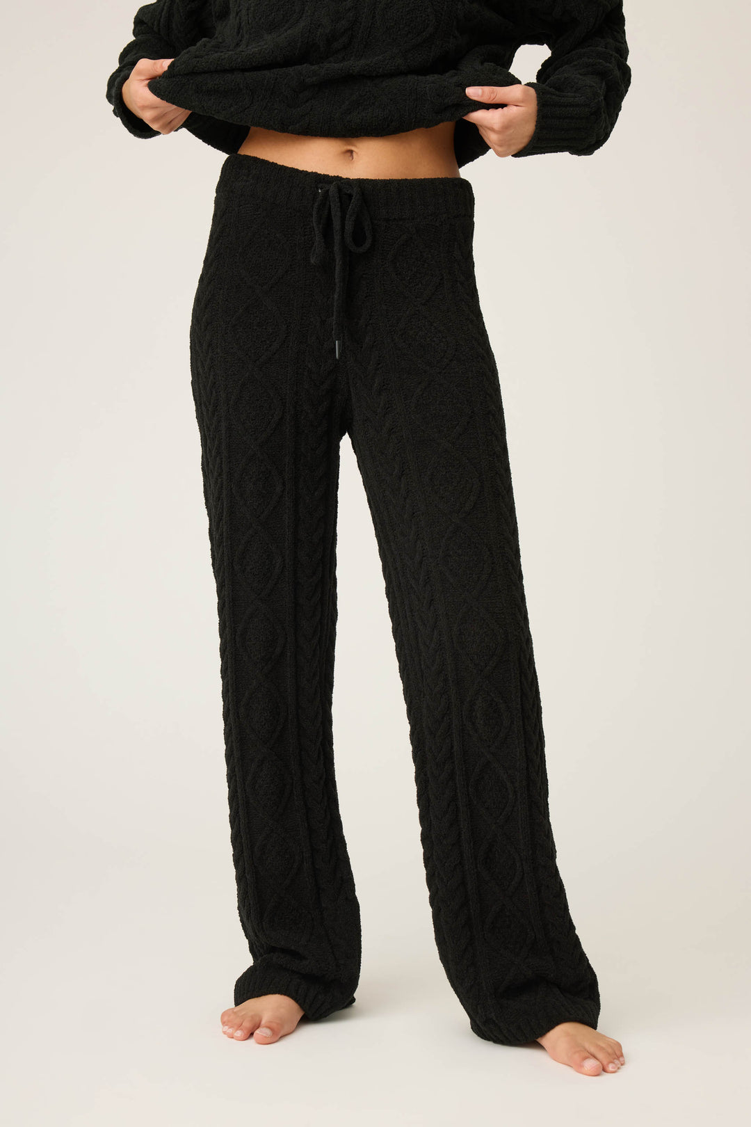 SOLID OPEN LEG PANT COZY CHENILLE CABLE KNIT -  - P.J. Salvage