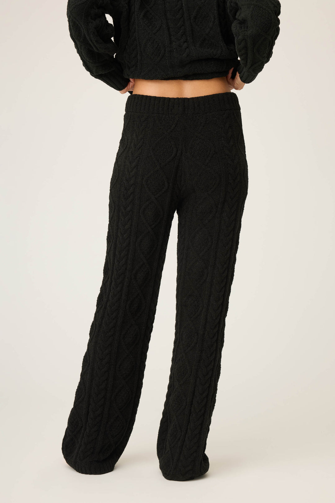 SOLID OPEN LEG PANT COZY CHENILLE CABLE KNIT -  - P.J. Salvage