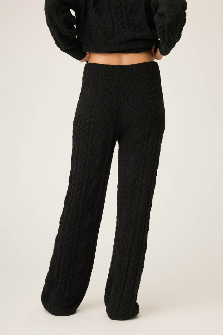 SOLID OPEN LEG PANT COZY CHENILLE CABLE KNIT -  - P.J. Salvage