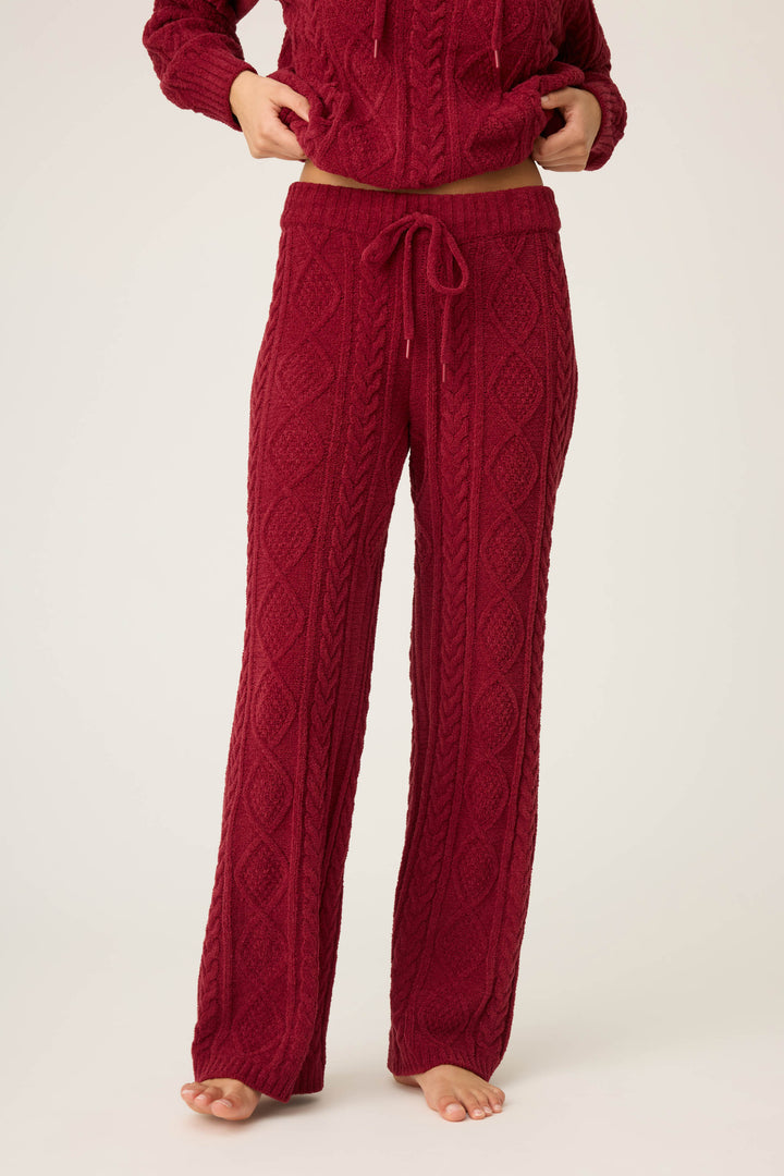 SOLID OPEN LEG PANT COZY CHENILLE CABLE KNIT -  - P.J. Salvage