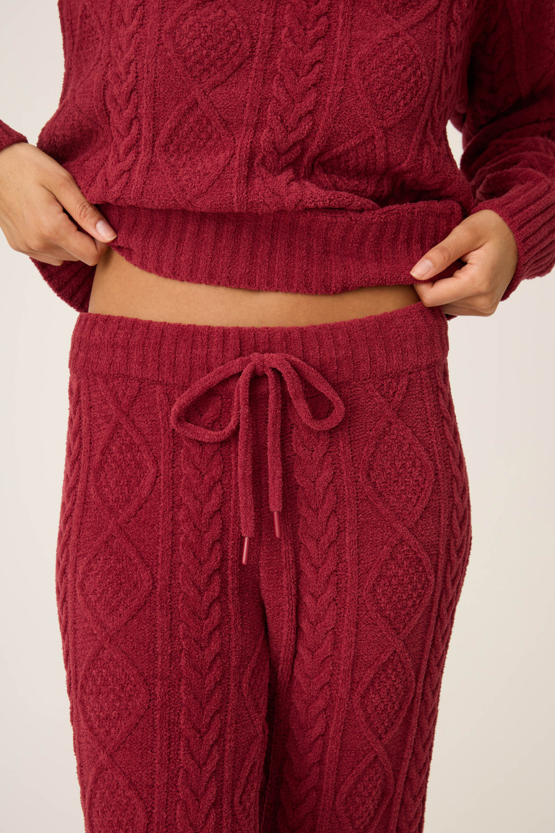 SOLID OPEN LEG PANT COZY CHENILLE CABLE KNIT -  - P.J. Salvage