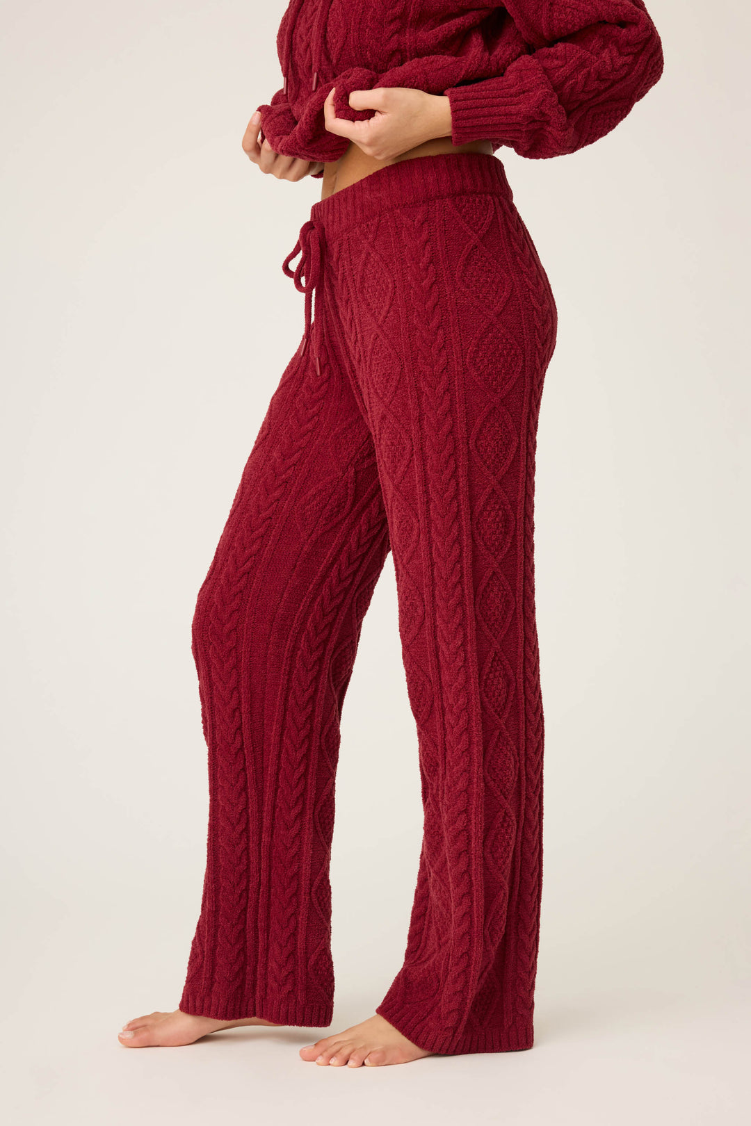 SOLID OPEN LEG PANT COZY CHENILLE CABLE KNIT -  - P.J. Salvage