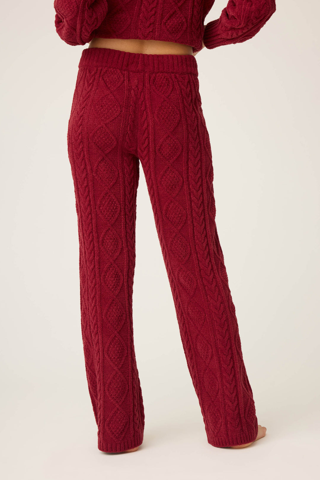 SOLID OPEN LEG PANT COZY CHENILLE CABLE KNIT -  - P.J. Salvage