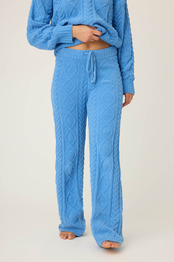 SOLID OPEN LEG PANT COZY CHENILLE CABLE KNIT -  - P.J. Salvage