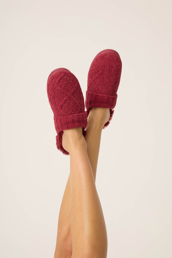Chenille Cable Knit Port Slippers - Slippers - P.J. Salvage