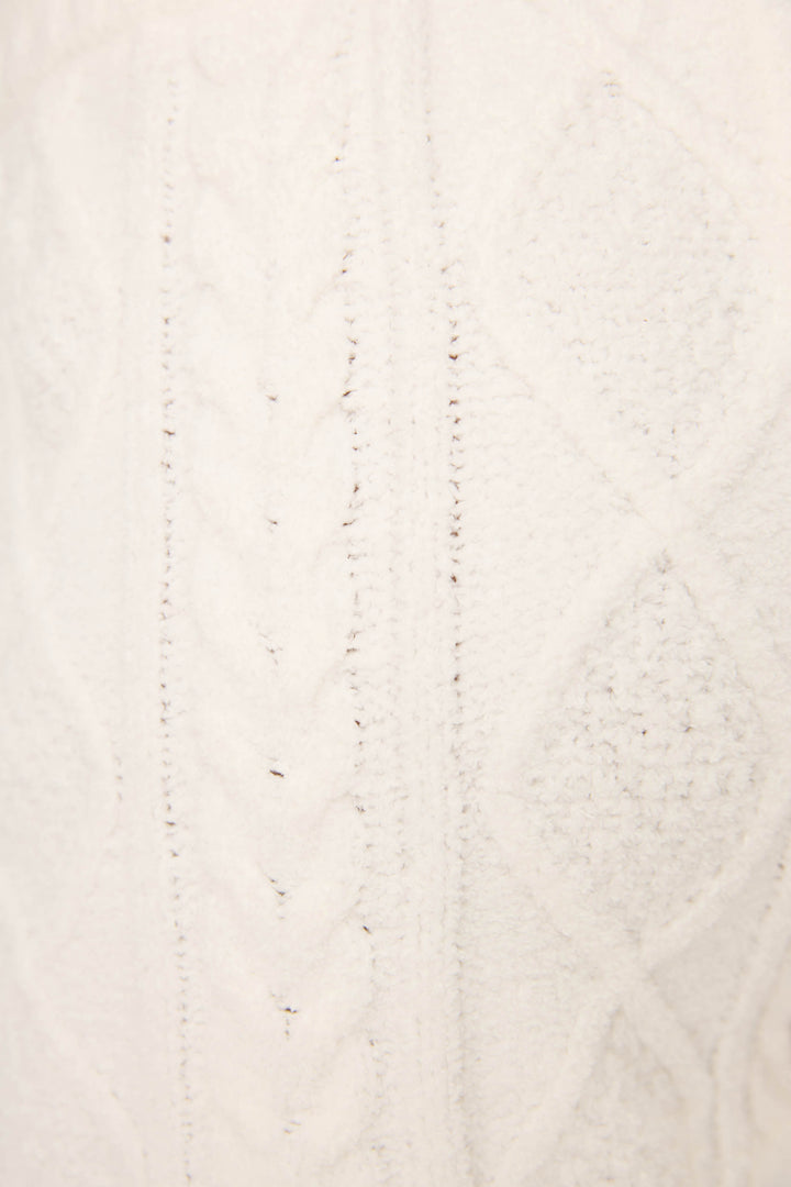 SOLID SHORT COZY CHENILLE CABLE KNIT -  - P.J. Salvage