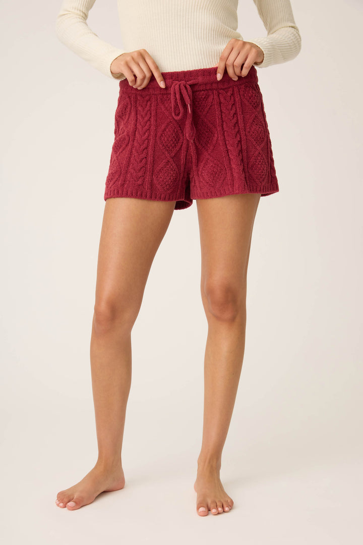 SOLID SHORT COZY CHENILLE CABLE KNIT -  - P.J. Salvage
