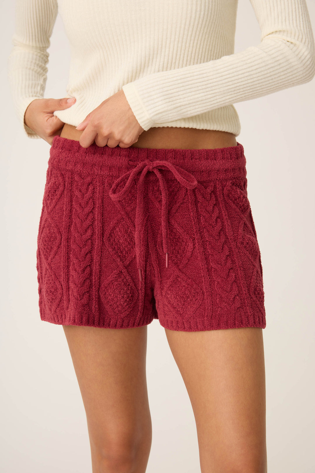 SOLID SHORT COZY CHENILLE CABLE KNIT -  - P.J. Salvage