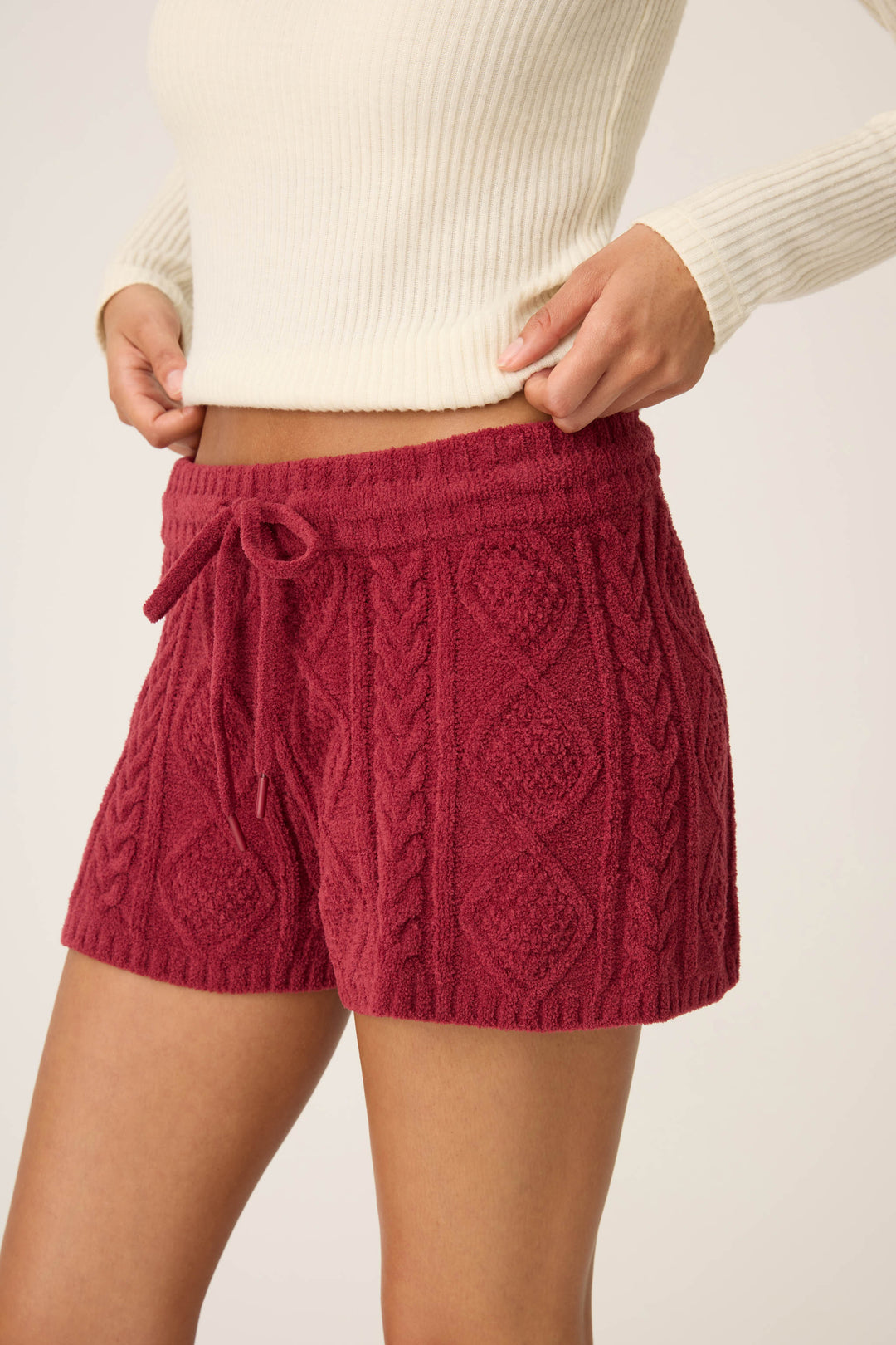 SOLID SHORT COZY CHENILLE CABLE KNIT -  - P.J. Salvage