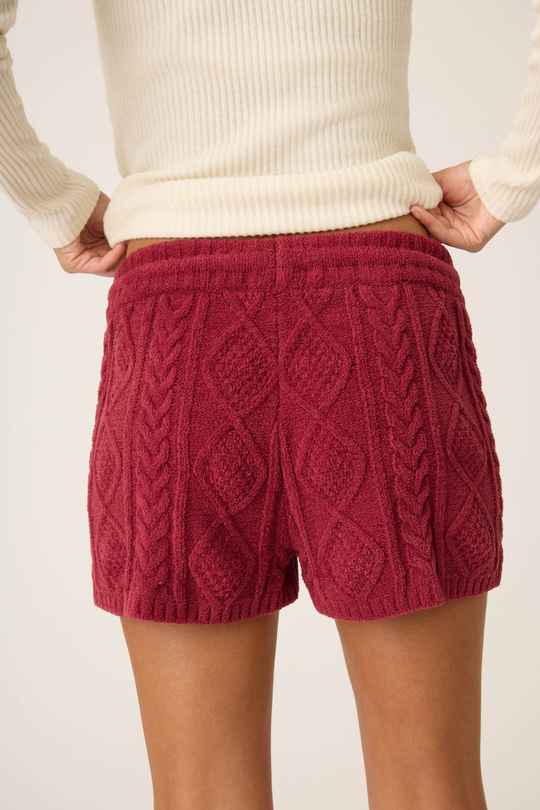 SOLID SHORT COZY CHENILLE CABLE KNIT -  - P.J. Salvage